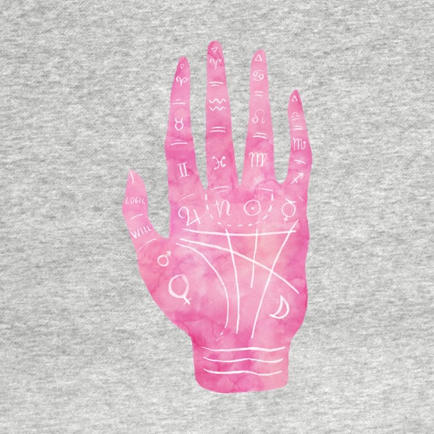 Palm Reading Chart - Pink by Serena Archetti